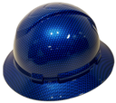 Full brim hard hat hydro-dipped Electric Blue Big Weave Carbon Fiber - Image 3