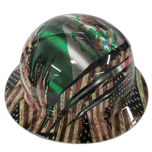 Full brim hard hat hydro-dipped Mexican Roots/American Pride - Image 3