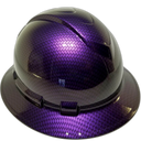 Plum Crazy Purple Carbon Fiber Custom Hydro Dipped Full Brim Hard Hat - Left Side View