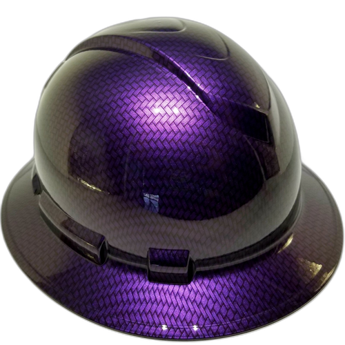 Hard hat full brim hydro-dipped , Mopar Plum Crazy Carbon Fiber - Image 2