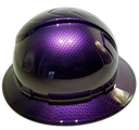 Plum Crazy Purple Carbon Fiber Custom Hydro Dipped Full Brim Hard Hat - Back View