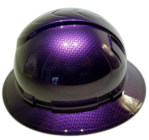 Hard hat full brim hydro-dipped , Mopar Plum Crazy Carbon Fiber - Image 4