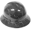 Hex Weave Carbon Fiber 3D Custom Hydro Dipped Full Brim Hard Hat - Right Side View