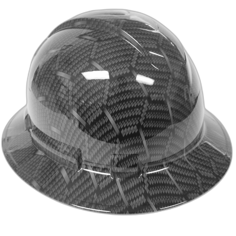 Black 3D Hex Carbon Fiber hard hat right side view