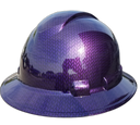 Plum Crazy Purple Carbon Fiber Custom Hydro Dipped Full Brim Hard Hat - Top View