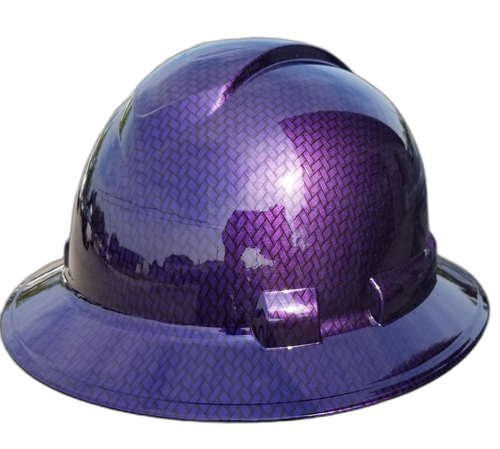 Hard hat full brim hydro-dipped , Mopar Plum Crazy Carbon Fiber - Image 5