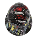 Dirty Hands Clean Money Custom Hydro Dipped Full Brim Hard Hat - Back View