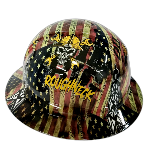 Full brim hard hat hydro-dipped Oil Rig Outlaw Roughneck - Image 2