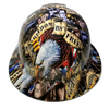 Freedom Isn't Free USA America Custom Hydro Dipped Full Brim Hard Hat - Front View