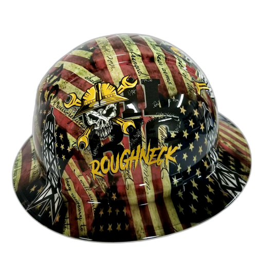 Full brim hard hat hydro-dipped Oil Rig Outlaw Roughneck - Image 3