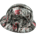 Deep Red Skull Art Custom Hydro Dipped Full Brim Hard Hat - Left Side View