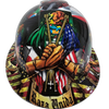 Mexican Roots Raza Unida USA Pride Custom Hydro Dipped Full Brim Hard Hat - Front View