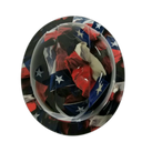 Big Texas Flag in Your Face Custom Hydro Dipped Full Brim Hard Hat - Detail Close-Up