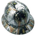 Classic Western Gunslinger Art Custom Hydro Dipped Full Brim Hard Hat - Top View