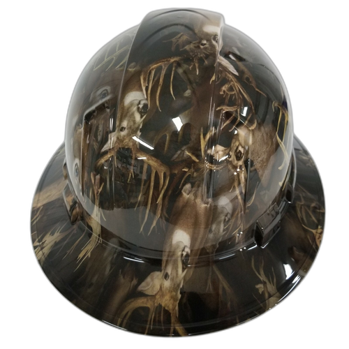 Full brim hard hat hydro-dipped Big Buck Hunter Trophy Buck - Image 4