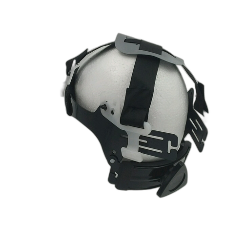 Ice Blue Skull Art Custom Hydro Dipped Full Brim Hard Hat - Top View
