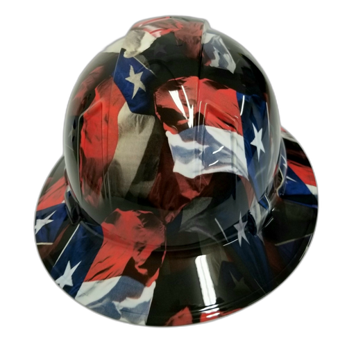 Full brim hard hat hydro-dipped Big Texas Flag in Your Face Edition - Image 4