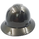 Gold Candy Carbon Fiber Custom Hydro Dipped Full Brim Hard Hat - Back View