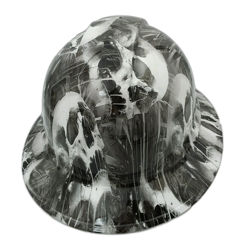 Hard hat full brim hydro-dipped , Melting Skulls - Image 4