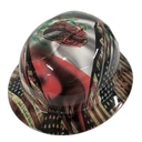 Mexican Roots/American Pride Custom Hydro Dipped Full Brim Hard Hat - Back View