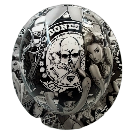 Full brim hard hat hydro-dipped , Sexy White Bad Bones - Image 4