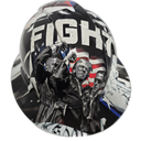 Patriot Red Custom Hydro Dipped Full Brim Hard Hat - Right Side View
