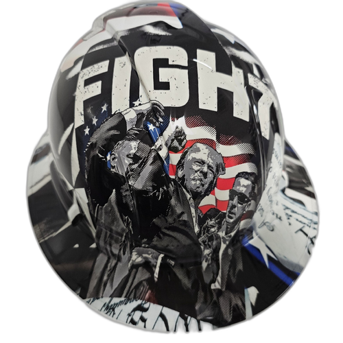 Full brim hard hat hydro-dipped in Trump Fight For Our Country Trump - Image 3