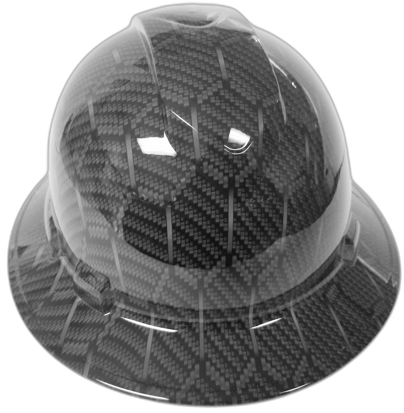 Black 3D Hex Carbon Fiber hard hat left side view