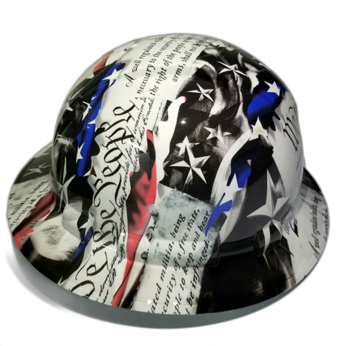 Full brim hard hat hydro-dipped 2Nd Amendment in Your Face Edition - Image 2
