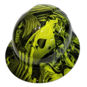 Full brim hard hat hydro-dipped hi Vis Green Ace of Skulls - Image 5