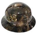 Big Buck Hunter Trophy Buck Custom Hydro Dipped Full Brim Hard Hat - Left Side View