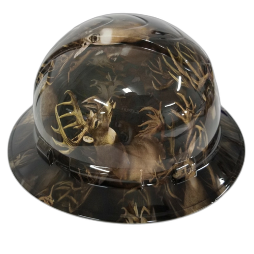 Full brim hard hat hydro-dipped Big Buck Hunter Trophy Buck - Image 2