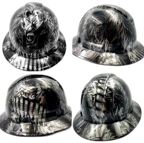 Hard hat hydro-dipped , full brim , Iron Maiden Eddie - Image 5