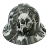 Melting Skulls Custom Hydro Dipped Full Brim Hard Hat - Front View
