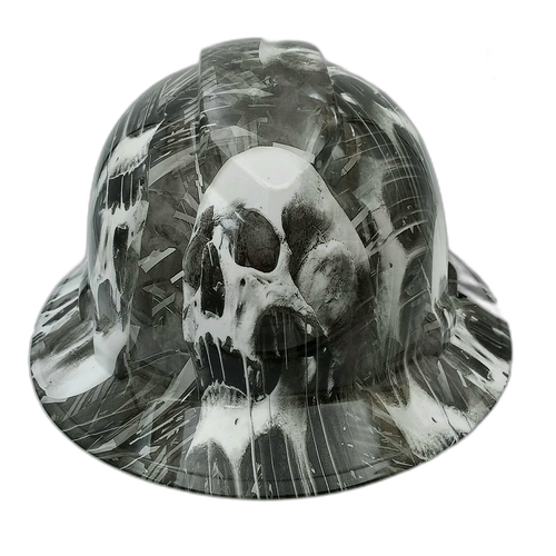 Hard hat full brim hydro-dipped , Melting Skulls - Image 1