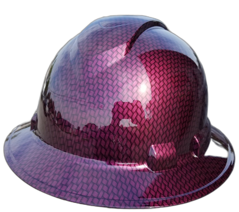 Brandy Wine Red Carbon Fiber hard hat top view