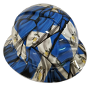 Guatemala Flag Custom Hydro Dipped Full Brim Hard Hat - Left Side View