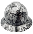 Demonic Skulls Art Custom Hydro Dipped Full Brim Hard Hat - Front View