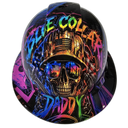Blue Collar Daddy custom hydro dipped hard hat - front view