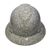 Green Pinstripe Paisleys Custom Hydro Dipped Full Brim Hard Hat - Front View
