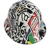 JDM Sticker Bomb Import Drift Missile Custom Hydro Dipped Full Brim Hard Hat - Front View