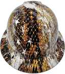 Urban Camo Don't Tread On Me Custom Hydro Dipped Full Brim Hard Hat - Front View