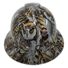 Gray Owl Camo Wildlife Animals Custom Hydro Dipped Full Brim Hard Hat - Front View