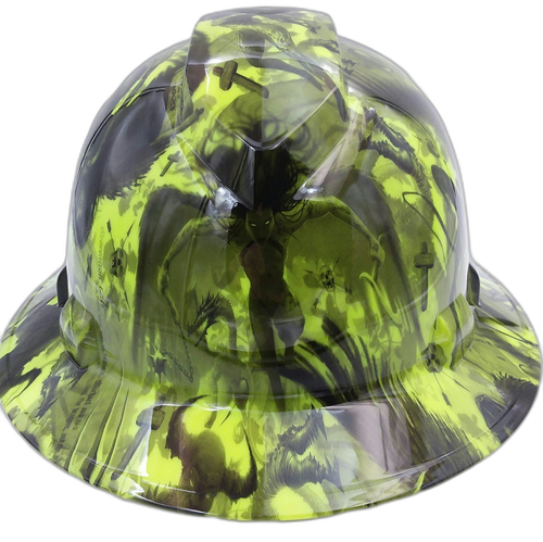 Demon Hunter Custom Hydro Dipped Full Brim Hard Hat - Front View