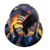 Eagles Of Freedom USA Custom Hydro Dipped Full Brim Hard Hat - Front View