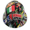 Mexican Extreme Sticker Bomb Custom Hydro Dipped Full Brim Hard Hat - Front View
