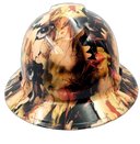 Human Reign Camo Crazy Custom Hydro Dipped Full Brim Hard Hat - Front View