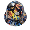 Veterans Memorial Day Salute USA Pride Custom Hydro Dipped Full Brim Hard Hat - Front View