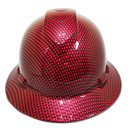 Candy Apple Red Custom Hydro Dipped Full Brim Hard Hat - Front View