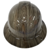 Damascus Woodgrain Pattern Custom Hydro Dipped Full Brim Hard Hat - Front View